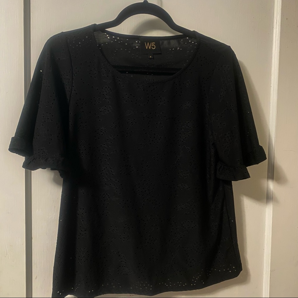 Eyelet black shirt